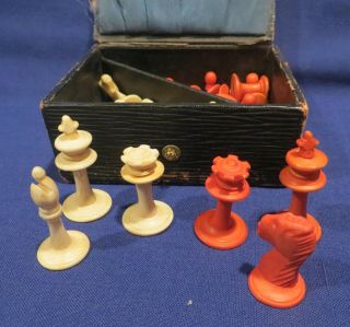 Antique Vintage Bone Chess Set