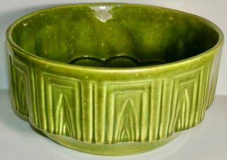 Vintage Haeger Pottery 157 Green Art Deco Round Bowl Planter Made In U.  S.  A.