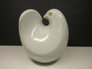 Vtg White Pottery Ceramic Stoneware Dove Bird Sculpture Statue Figure Figurine