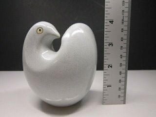 Vtg White Pottery Ceramic Stoneware Dove Bird Sculpture Statue Figure Figurine 3