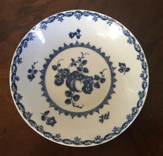 Antique 18th c.  Worcester Porcelain Tea Saucer Plate Bowl Blue & White 2