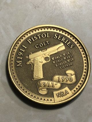 Nra " Colt M1911 Pistol Series " Bronze Coin / Medallion