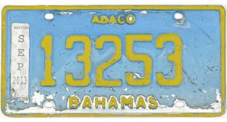 99 Cent 2013 Bahamas Abaco License Plate 13253 Tough Island