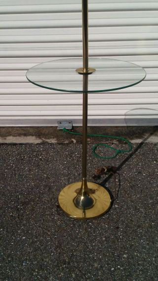 Vintage Mid Century Modern Laurel Floor Lamp With Glass Table
