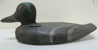 Vintage 1930s Hand - Carved Wooden Duck Decoy,  Lead Weighted