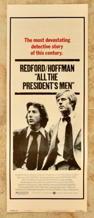 All The Presidents Men - Redford,  Hoffman (1976) Vintage Movie Poster