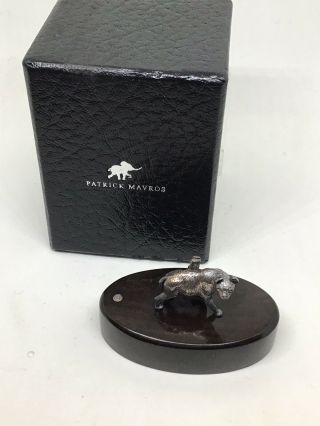 Patrick Mavros Solid Silver Hyena Animal Boxed Menu Holder 3