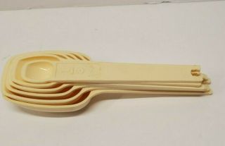 Vintage Yellow Tupperware Measuring Spoons W/o Ring Set Of 6