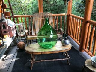 Large Antique Vintage Carboy Demijohn Green Glass Wine/beer Bottle Jug 54 L