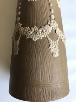 Doulton Lambeth Silicon Ware Antique Vase.  Brown Jasperware Style. 3