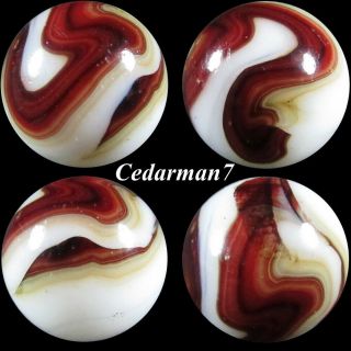 Cedarman7^ Stunning Vintage Wet (-) Akro Agate Milky Oxblood Marble Toy
