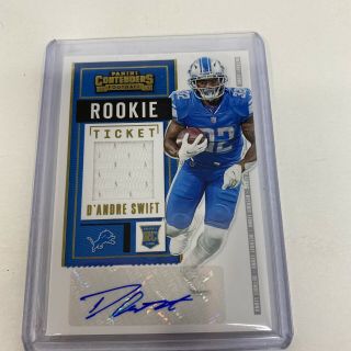 2020 Contenders D’andre Swift Rookie Ticket Patch Autograph Gold Rps Ssp