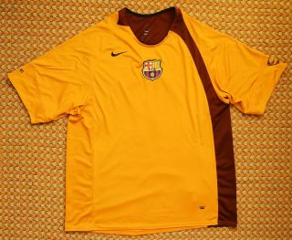 Fc Barcelona,  Vintage Orange Training Football Shirt By Nike,  Mens Xl