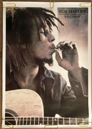 Vintage Poster Bob Marley Rastaman 1980’s Smoke Week Pot Music Pin Up