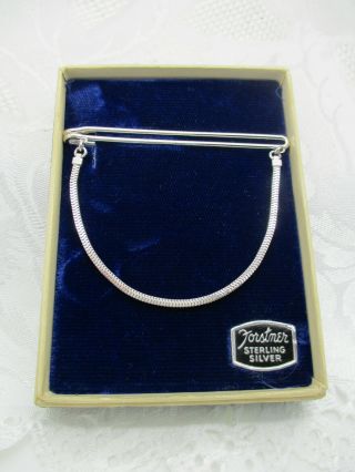 Vintage Estate Jewelry Forstner 925 Sterling Silver Bar Tie Tac Box