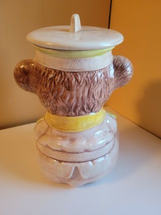 Vintage Chief Brown And Off White Teddy Bear Cookie Jar Treasure Craft USA 2