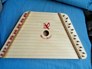 Vintage Music Lap Harp / Zither Wooden String Instrument Belarus
