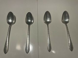 (4) Royal Crest " Wild Flower " Sterling Silver (. 925) Spoons 6 1/8 "