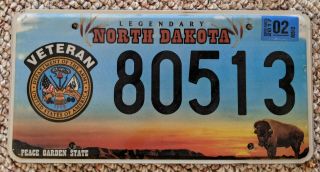 North Dakota Army Veteran Military Buffalo License Plate