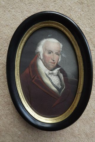 Antique Hand Coloured Engraving Of A Fine Gentleman In A Black & Gold Frame