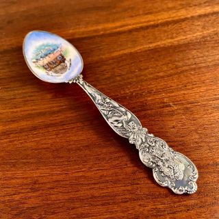 American Sterling Silver & Enamel Souvenir Spoon Pan American Exposition 1901