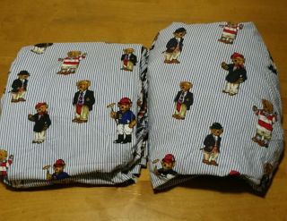 Vintage Ralph Lauren Polo Bear Sheet Set Queen Flat And Fitted No Pillowcases
