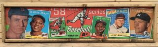 Antique Style 1958 Topps Baseball Card Ad Wood Printed Sign 9x36 Size