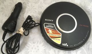 Vtg Sony Cd Walkman D - Ej017ck Car Ready W Plug Digital Mega Bass Portable Player