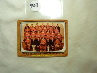 Vintage Hockey Card Topps 1966 Montreal Canadien Team Card No903