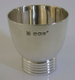 Quality English Solid Sterling Silver Art Deco Egg Cup 1937 Antique