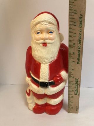 Vintage 13” Union Products Santa Claus Lighted Plastic Blow Mold Christmas Decor