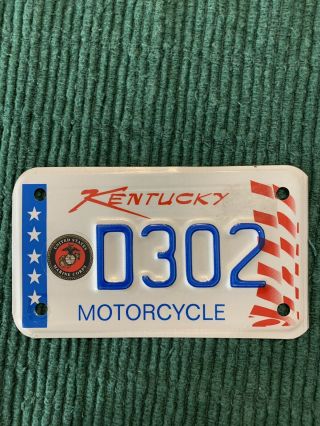 Kentucky Marine Corps Vet Veteran Motorcycle License Plate D302