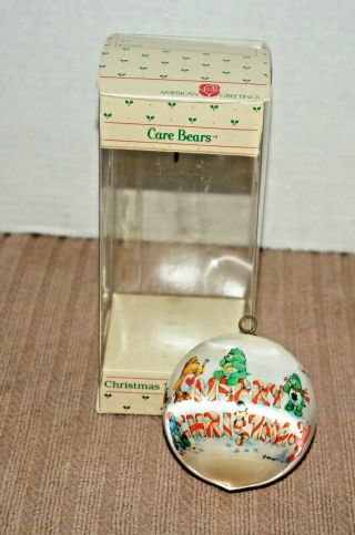 Vtg 1984 American Greetings Care Bears Satin Ball Ornament Box Ao - 218