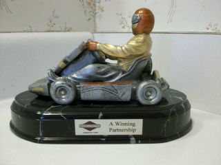 Vtg Briggs And Stratton Go - Kart Racing Trophy Multi Color Detailed Marble Base