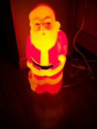Vtg Htf Union Products Santa Claus Christmas Lighted Blow Mold 12 "