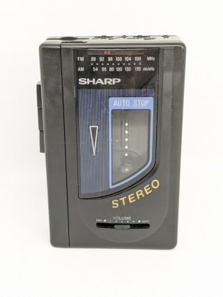 Vintage Sharp Jc - 140 Portable Am/fm Stereo Cassette Player Walkman Style