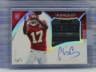 2015 Immaculate Chris Conley Rookie Tag Patch 1/1 Auto Autograph Chiefs M92