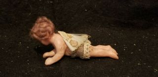 Antique German Wax Over Composition Winged Angel Cherub Christmas Ornament 4 "