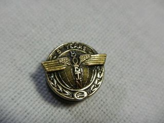 Vintage Boeing Solid 10k Gold 5 Year Service Lapel Pin Cto Screw Back