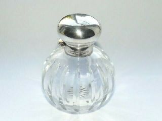 Quality Solid Silver Sterling Top Glass Scent Perfume Bottle,  Birmingham 2001