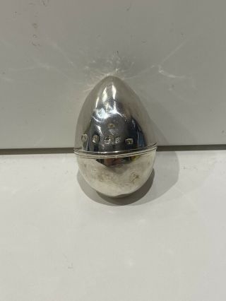 Georgian Antique Silver Novelty Egg Shaped Nutmeg Grater,  Birmingham 1798