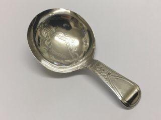 Stunning Georgian Solid Silver Caddy Spoon By Cocks & Bettridge Birmingham 1803