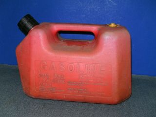 Vintage Blitz Plastic Vented Gas Can 2 Gal.  Gallon 8 Oz.  Ounce Fuel Gasoline