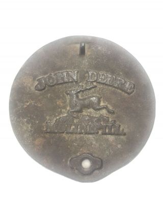 Vintage Real Cast Iron John Deere Corn Seed Planter Lid Antique Farm Seed Box
