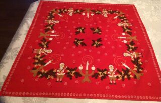 Vintage Scandinavian Christmas Tablecloth Topper Jul Tomten