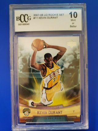 2007 - 08 Ud Rookie 11 Kevin Durant Seattle Supersonics Rc Bccg 10