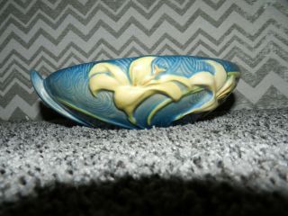 Vintage Roseville Usa 474 - 8 Zephyr Lily Console Low Bowl In Blue
