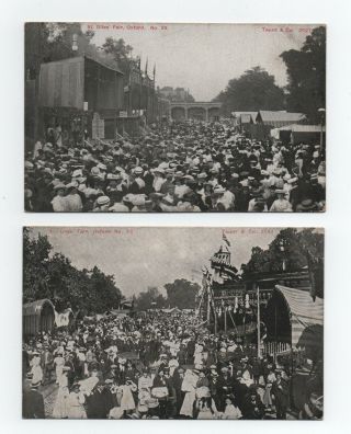 2 Vintage Postcards Oxford - St Giles Fair 1909