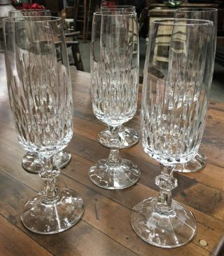 Set Of 6 Schott Zwiesel Tango Cut Crystal Champagne Glasses Flutes Vintage Lovel