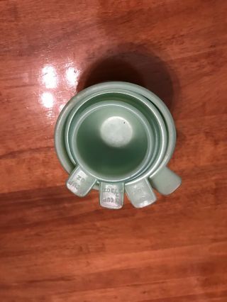 4 - Piece Vintage Jade - Ite Measuring Cups: 1/4c,  1/3c,  1/2c,  & 1c With Ounce Conve